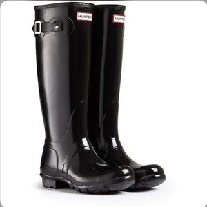 Hunter Adjustable Back Gloss Waterproof Rain Boot